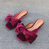 Chaussure Femme Sandales Luxe Slides Bow Fashion Shoes Kitten Heels for Ladies