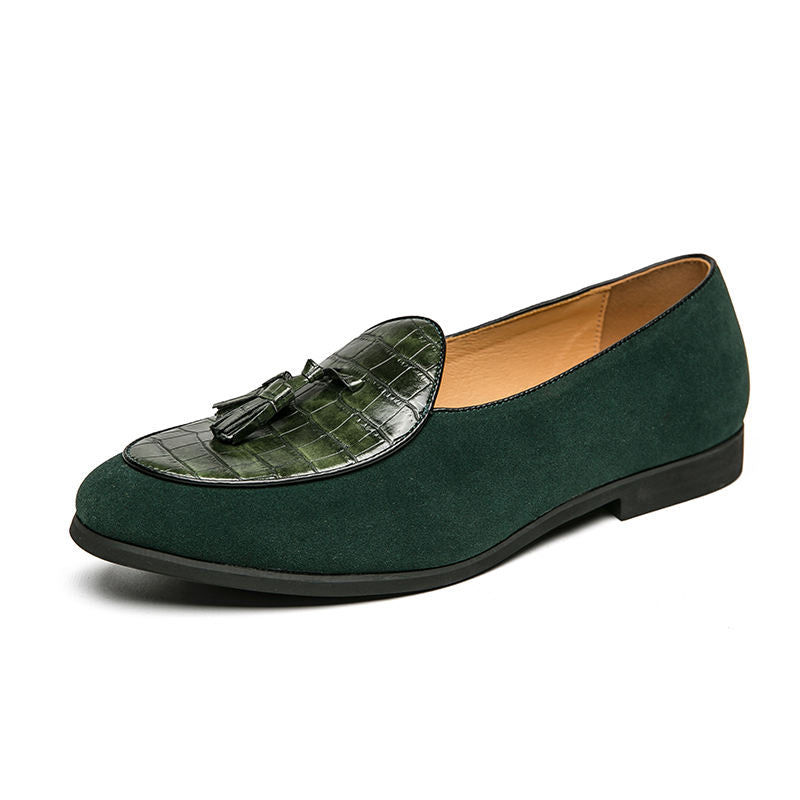 Casual Business Formal PU Shoes Classic Design Green Durable Comfortable Tassel Loafers Dress Shoes for Men