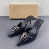 New Arrivals Women Shoes Chaussure Ouverte Femme BUckle Fashion Pointed Toe Sandal High Heels for Ladies