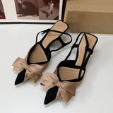 Trendy Slingback Fashion Bow Sandals Slippers 2025 Heels for Women