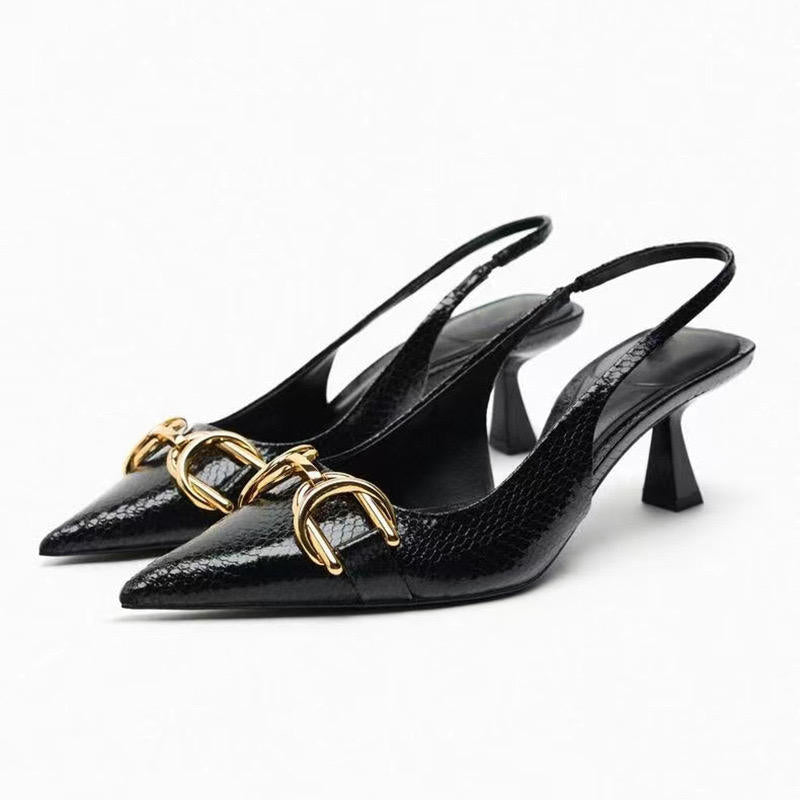 Chaussure Femme Designer Fashion Sexy Summer Sandals Kitten Mules Black Women High Heels