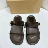 Foreign Trade Plus Size Summer New Style Women Flat Sandals-Versatile Slip-On Beach Shoes, Thick-Soled Casual Slippers