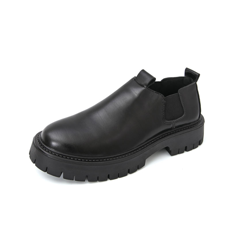Height Increasing Thick Sole Dress Shoes Round Toe Formal Business Wedding Loafers Classic Men Slip on