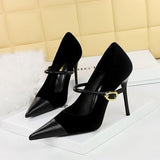 Sandales Talon Femme Pointed Toe Office Shoes Women Slide New Design Fancy High Heels