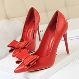 Fashion 2025 Best Seller Sweet Pointed Toe Bows Stiletto High Heels for Ladies