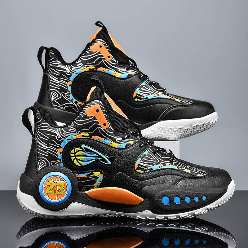 Brand Logo Customize Professional Men Hard Wearing Outdoor Sports Sneakers Leather Ankle Protection Women Basketball Shoes