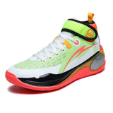 Mens High Top Yellow Basketball Shoes Professional Athletic Sneakers with Ankle Support Strap Breathable Court Training Footwear