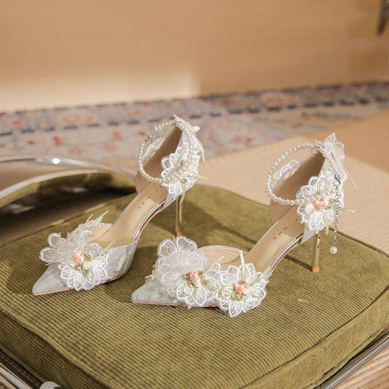 8CM Luxury Sandales a Talons Best Selling Wedding Floral Women Heels 2024 for Elegant Lady