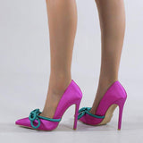 Contrast Color New Designer 7CM Pointed Toe Pumps Trendy Shoes High Heels 2025