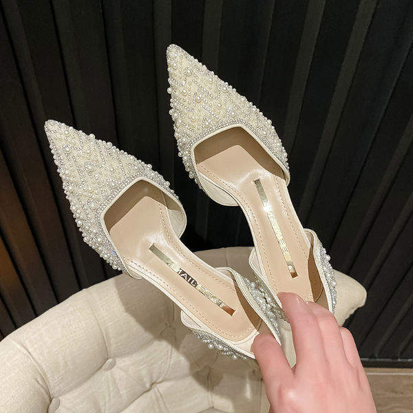 Babouche Talon Sequin Summer and Spring Party Slip on Pumps Mule Heel Shoes