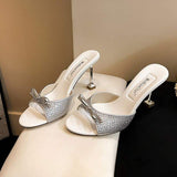 Elegant White Silk Pointed Toe Pumps Sexy 2026 Trendy Women's Heels