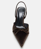 Sandales Pour Femmes Fancy Satin High-End Stiletto Heels Sandals Pointed-Toe Bowknot Ladies Sexy High Heel Pumps