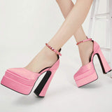 Tacones De Plataforma Thick Sole Ladies Chunky Heels High Platform Sandals for Women