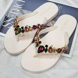 Candy Colorful Diamond Sandales Hautes Femmes Open Toe Summer Beach Thong Sandal White Soft Flips Flops