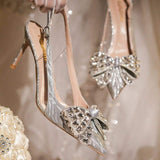 6CM/8CM/10CM New Model Zapatos De Mujer Slingback Rhinestone Closed Toe Stiletto Heels for Women Ladies Pumps
