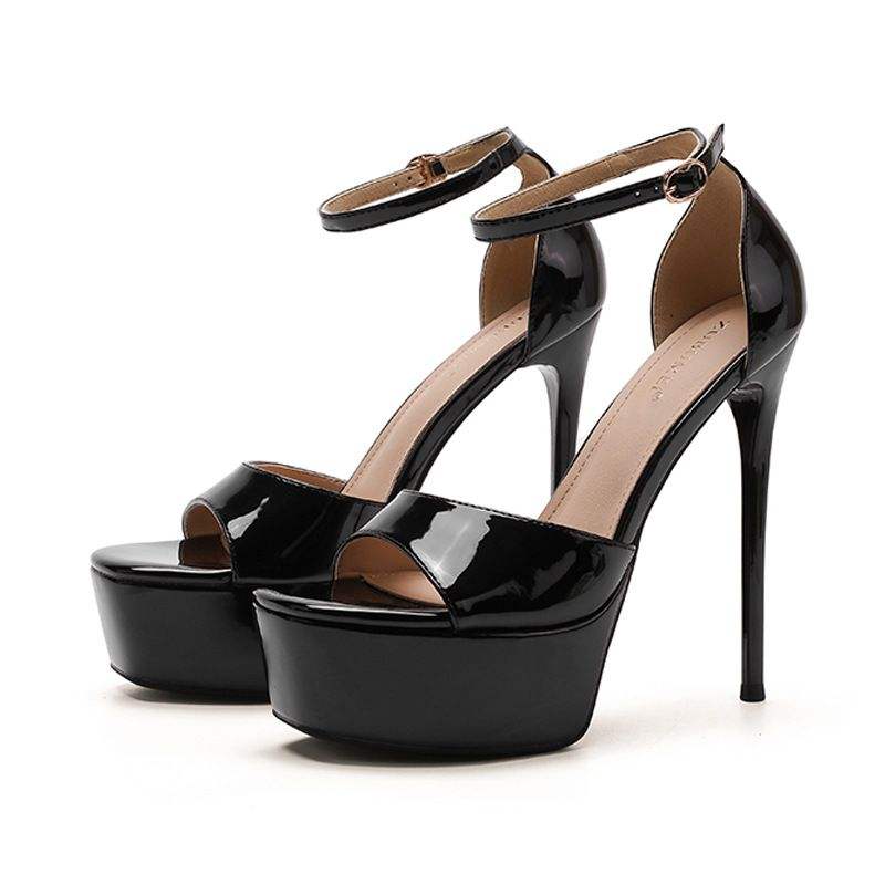 Sexy Sapato De Salto Stripper New Design Thick Sole 14CM High Thin Platform Heels