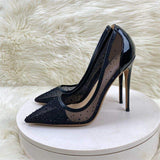 Pretty Mesh Chaussures-Femm Talon Fashion. Trending Job Shoes Studded Sexy Stiletto Women's High Heels