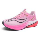 Mens Carbon Fiber Plate Running Shoes Marathon Racing Gym Sneakers High Energy Return Cushioning Road Jogging Athletic Footwear