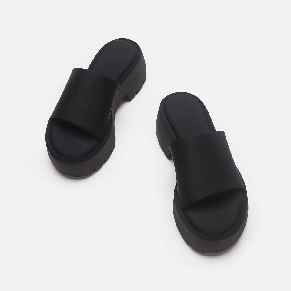 Sandalias De Paja Hot Selling Trending Comfortable Black 2025 Chunky Fashion Platform Sandals