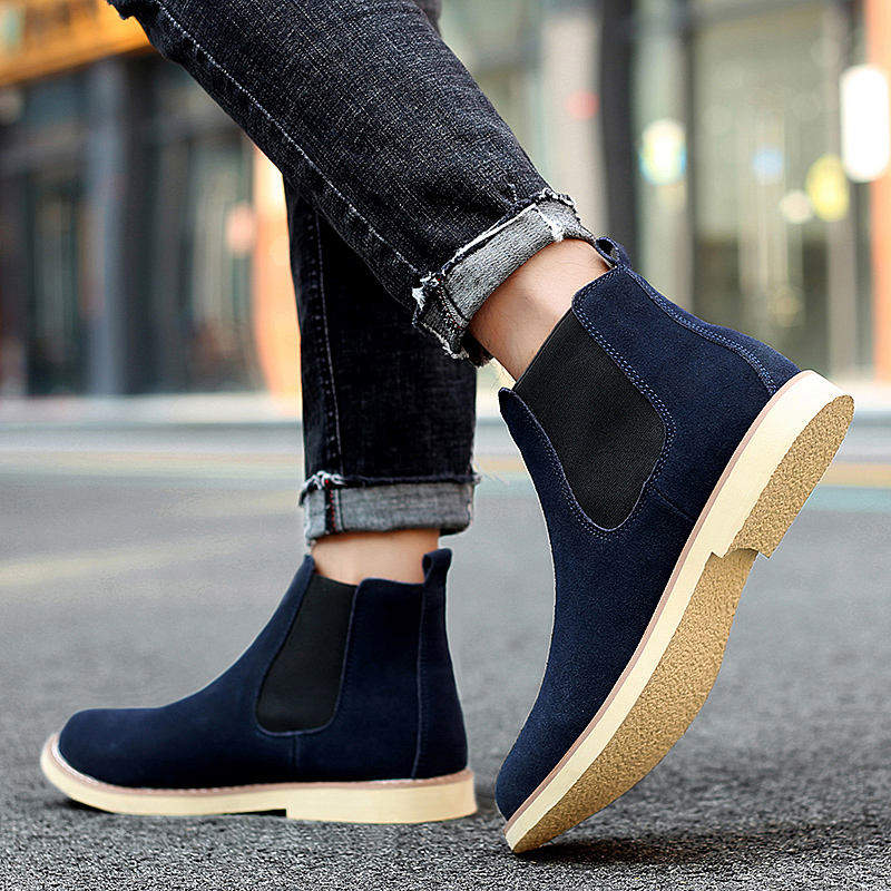 Sepatu Boot Pria Borsa Winter Boots for Men Size 13 Genuine Leather Fashion High Top Men Chelsea Boot