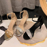 6CM/8CM/10CM Luxury Bling Rhinestone Fashion High Designer Ladies Heels for Elegant Women