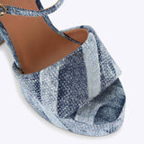 Women's Summer New Style Ankle-Strap High Heels with Platform, Rhinestones, Thick Block Heel Fashionable Versatile Sandals