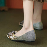 Fashion Low Heel Loafers Women Pointed Toe Pumps Elegant Flat Dress Shoes for Ladies