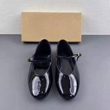 Glossy Leather Sandales-Femme- Job Female Shoes High Quality Flat Pumps for Ladies