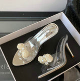 Summer Luxury Pearl Pearl Shoes Narrow Band Women Elegant Crystal Stiletto High Heels Sandals