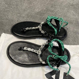 Rope Wanita Sandalias Planas Chain Trendy Summer Flip Flop Slipper Comfortable Flat Sandals