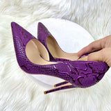 8CM/10CM/12CM New Fashion Sexy Female Shoes Stiletto Party Purple Club Job Heels for Women