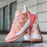 Lightweight Breathable Mesh Upper Cushioned Midsole Stylish Pink Non Slip Outsole High Performance Basketball Shoes