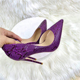 Women Purple Pointed Toe Sexy 8/10/12Cm Customized Designer Shoes Plus Size 34-45 High Heels