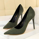 Suede Leather Trendying Factory Custom Pumps High Quality Shoes Women Luxury Heels