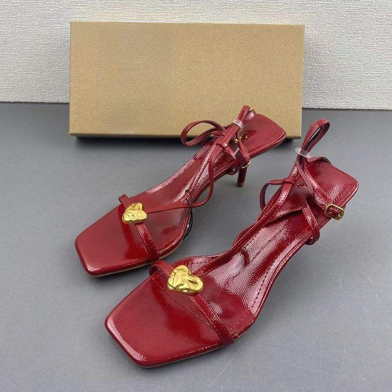 Summer Trendy Sandalias Para Mujer Open Slipper Mules New Styles Red Heels for Women