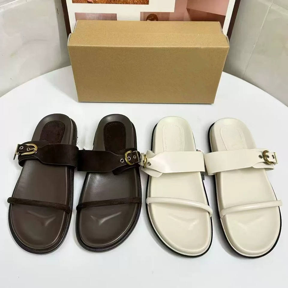 Foreign Trade Plus Size Summer New Style Women Flat Sandals-Versatile Slip-On Beach Shoes, Thick-Soled Casual Slippers
