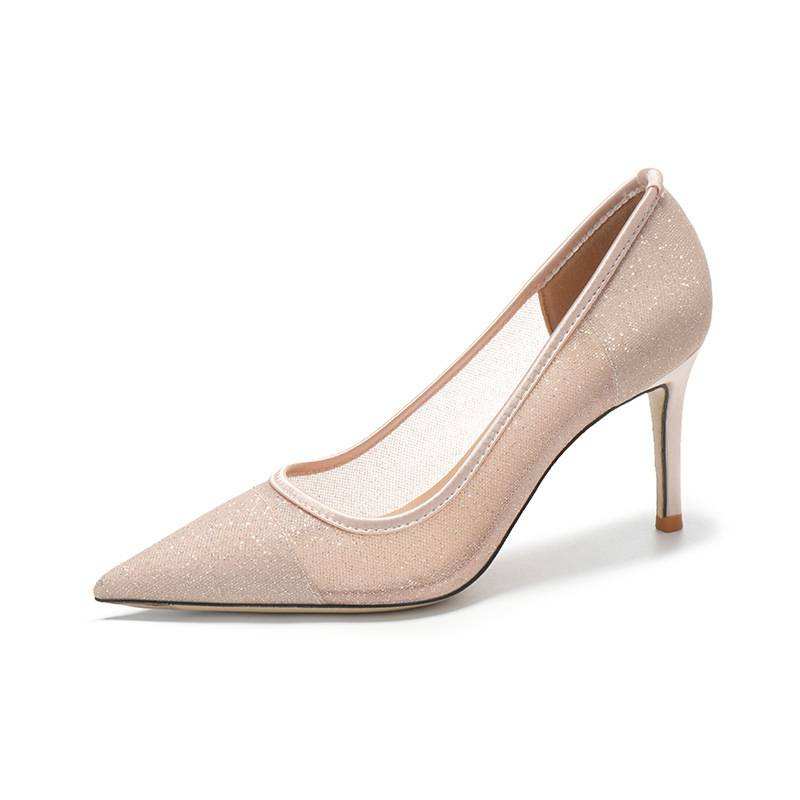 8CM Soulier Femme Talon Mesh Sexy Beautiful Fancy Female High Heels for Ladies and Women