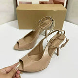 Women's New High-Heel Peep-Toe Sandals Plus Size All-Match Style for Daily & Outdoor Wear