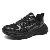 New Silver Metallic Y2K Fashion Sneakers for Men Women Retro Chunky Dad Shoes Breathable Mesh Walking Athletic Casual Streetwear