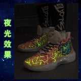 Low MOQ Brand Logo Custom Professional Men Outdoor Sports Sneakers Luminous Mesh Cool High Top Breathable Women Basketball Shoes
