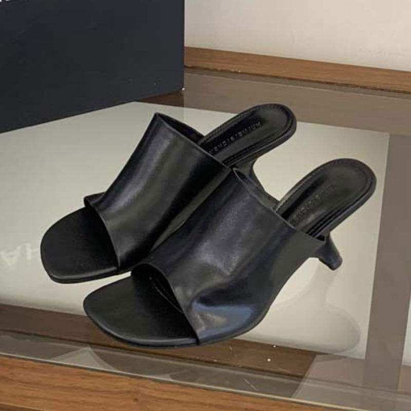 Elegantes Escarpins Talons Haut Altas Open Toe Mules Slides Elegant Slip-On Summer Kitten Low Heel