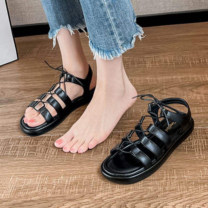 High Quality Casual Beach Slippers Handmade Sexy Leather Flat Sandals for Women