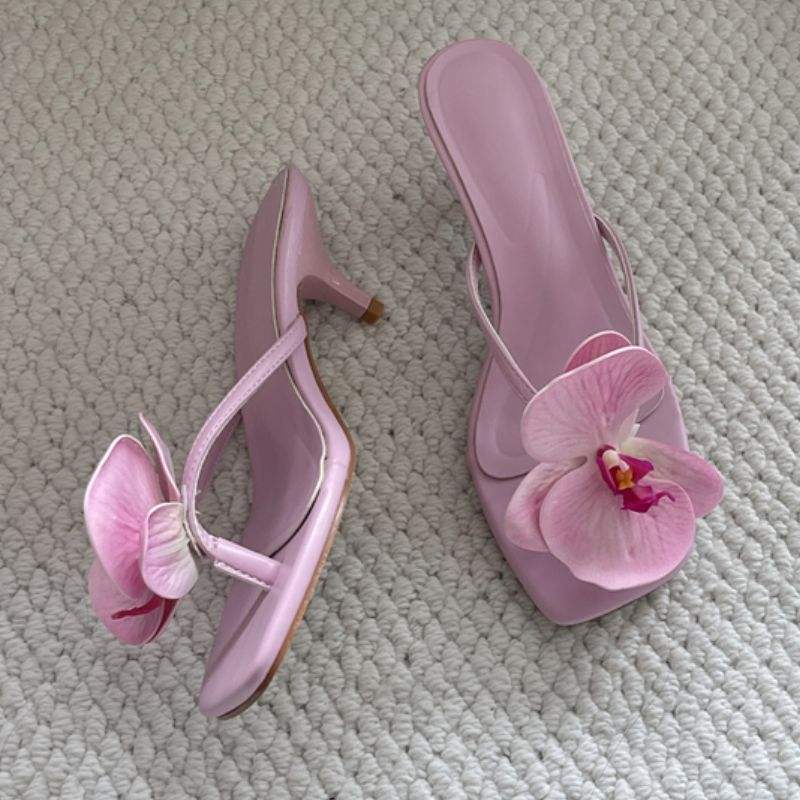 Sapato De Salto Slipper Summer Flower Sexy 2025 Women Shoes Sandal High Heel