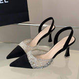 Escarpin Lux Femme Metal Heel Slingback Fashion Talon Mules for Women Shoes