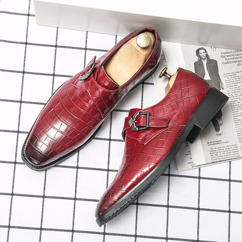 Buckle Strap Loafers Comfortable Fashion Men Casual Formal Shoes Slip on Dress Formal Shoes