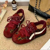 Leopard Print Suede Patchwork Casual Sneakers for Women Low Top Flat Walking Shoes Comfortable Daily Footwear