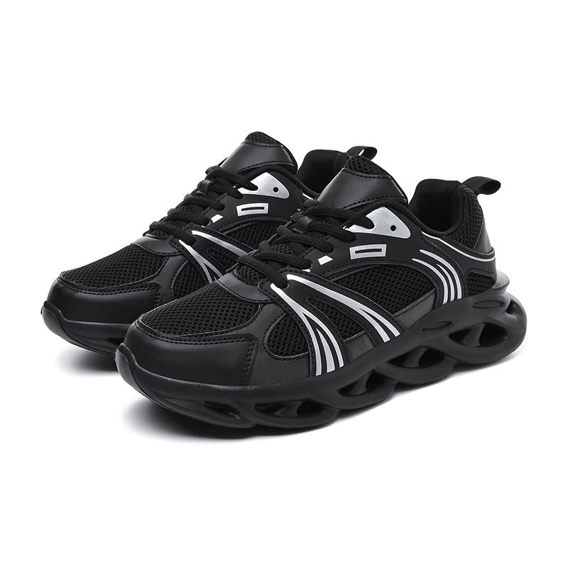 Mens Running Shoes Black Red Yellow Athletic Sneakers Hollow Blade Sole Breathable Mesh Walking Trainers Fashion Sports Footwear