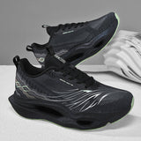 Mens Running Shoes Mint Green Gradient Athletic Sneakers Hollow Out Sole Shock Absorption Lightweight Walking Sport Shoes
