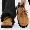 Mens Tan Genuine Leather Mules Backless Loafers Moc Toe Slip on Clogs Casual Outdoor Fashion Shoes Chunky Rubber Sole