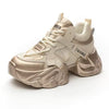 Pink Trendy Chaussures Femmes Thick Sole Running Shoe Chunky Platform Wedges Sneakers for Ladies